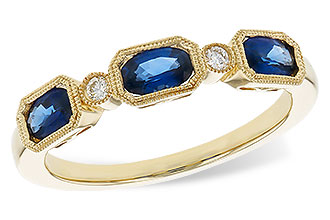 A310-93326: LDS WED RG .72 SAPPHIRE .77 TGW (4x3MM SAPP)