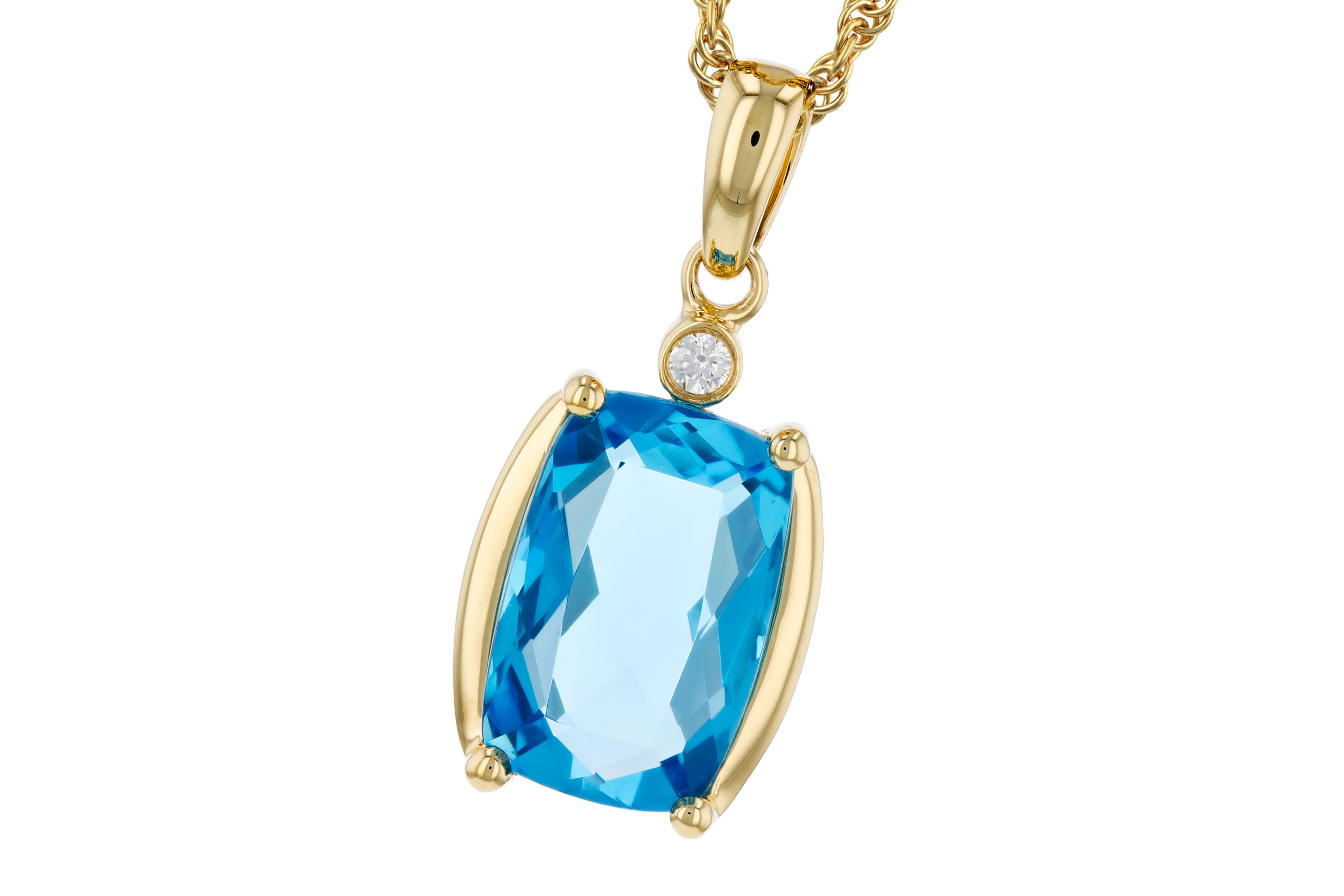 A311-84199: NECKLACE 2.88 BLUE TOPAZ 2.90 TGW (11x7MM BT)