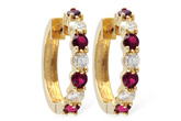 B037-30571: EARRINGS 1.30 RUBY 2.08 TGW