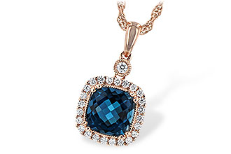 B225-46917: NECK 1.63 LONDON BLUE TOPAZ 1.80 TGW (7MM LBT)