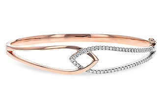 B225-53353: BANGLE BRACELET .50 TW (ROSE & WG)