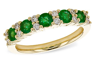 B310-07889: LDS WED RG .70 EMERALD .94 TGW