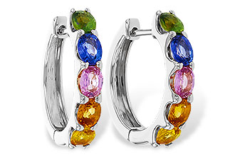 B310-94208: EARRINGS 2.20 TW MULTI-COLOR SAPPHIRE