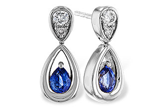 B310-94226: EARRINGS .42 SAPPHIRE .54 TGW (4x3 SAPP)