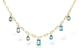B310-94262: NECKLACE 4.10 TW BLUE TOPAZ (17")