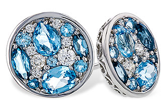 B310-95126: EARRINGS 1.02 TW BLUE TOPAZ 1.18 TGW