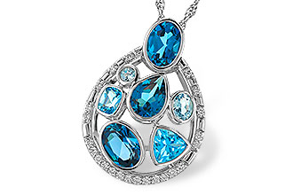 B310-96953: NECKLACE 3.23 TW BLUE TOPAZ 3.38 TGW