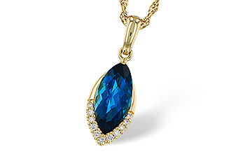 B310-98817: NECK 2.14 LONDON BLUE TOPAZ 2.20 TGW (12x6MM MQ)