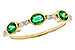B310-99644: LDS WEDDING RG .46 TW EMERALD .58 TGW