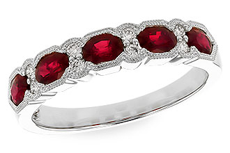 C310-06044: LDS WED RG .88 TW RUBY 1.00 TGW (4x3MM RUBY)