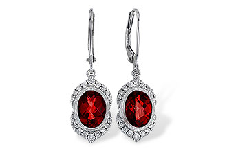 C310-91480: EARRING 3.06 GARNET 3.25 TGW