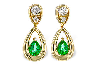 C310-95144: EARRINGS .20 EMERALD .32 TGW (4x3 EMER)