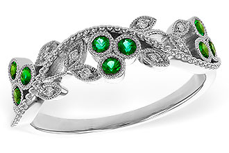 C310-99644: LDS WED RG .17 EMERALD TW .23 TGW