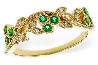 C310-99644: LDS WED RG .17 EMERALD TW .23 TGW