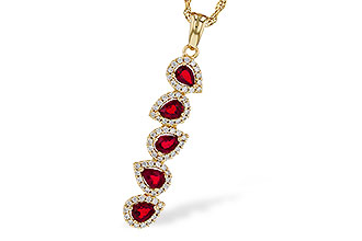 C310-99726: NECKLACE .90 TW RUBY 1.14 TGW
