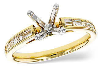 C311-82380: LDS SEMI DIA RG .38 TW BAGUETTES