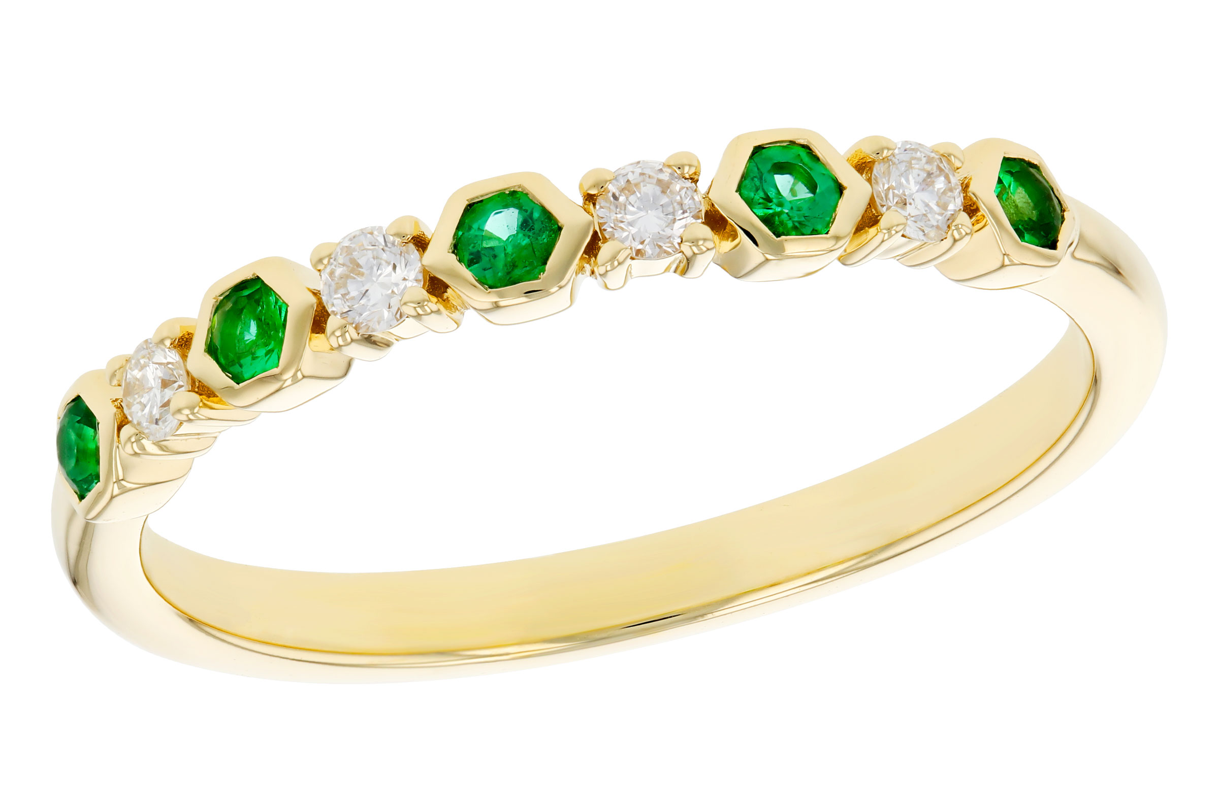 C311-85126: LDS WED RG .10 TW EMERALD .20 TGW