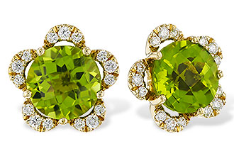 D310-99662: EARRINGS 2.93 PERIDOT 3.10 TGW (7MM RD)