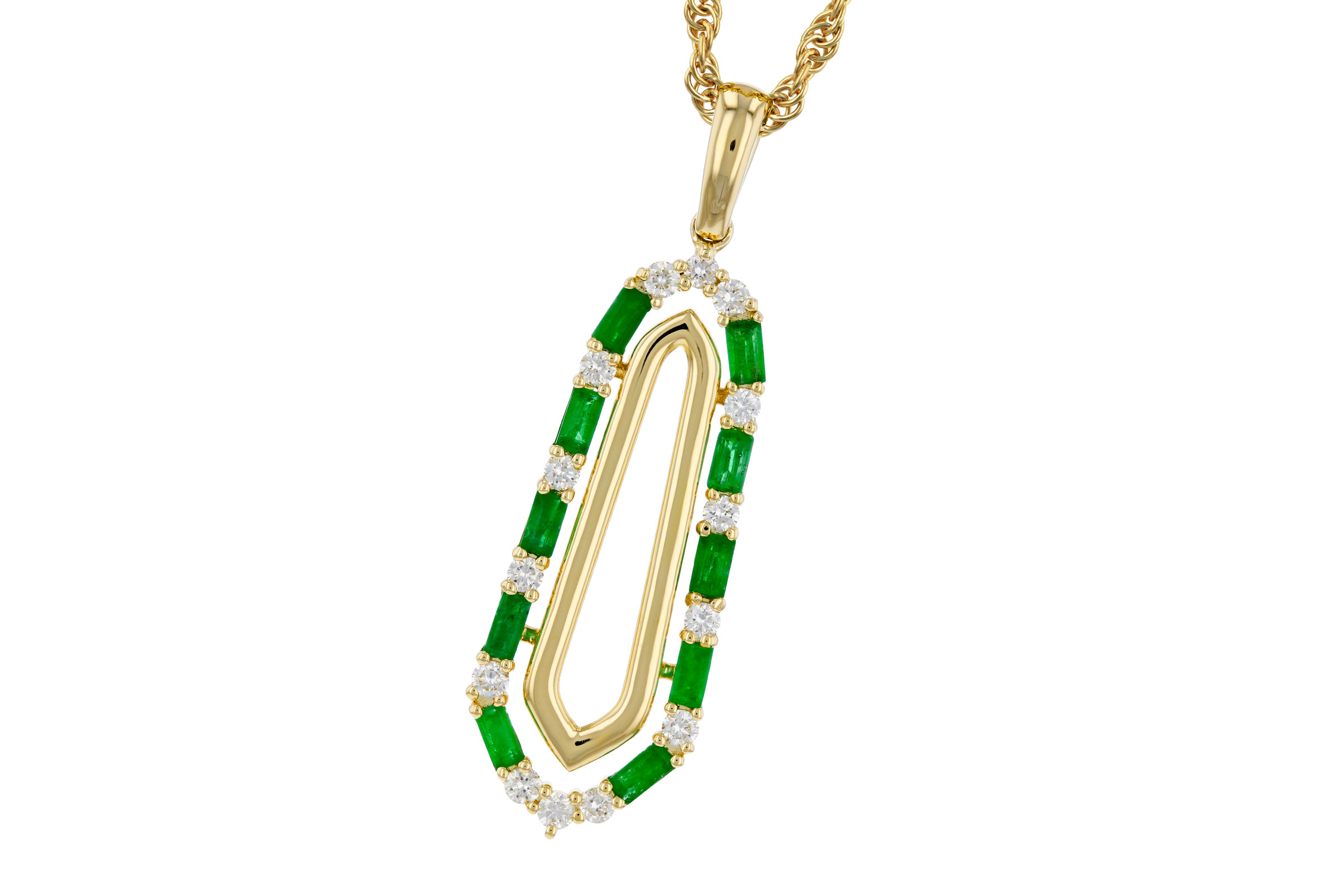 D311-85135: NECKLACE .44 TW EMERALD .64 TGW