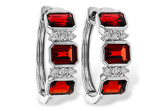 E310-93335: EARRING 1.50 TW GARNET 1.61 TGW