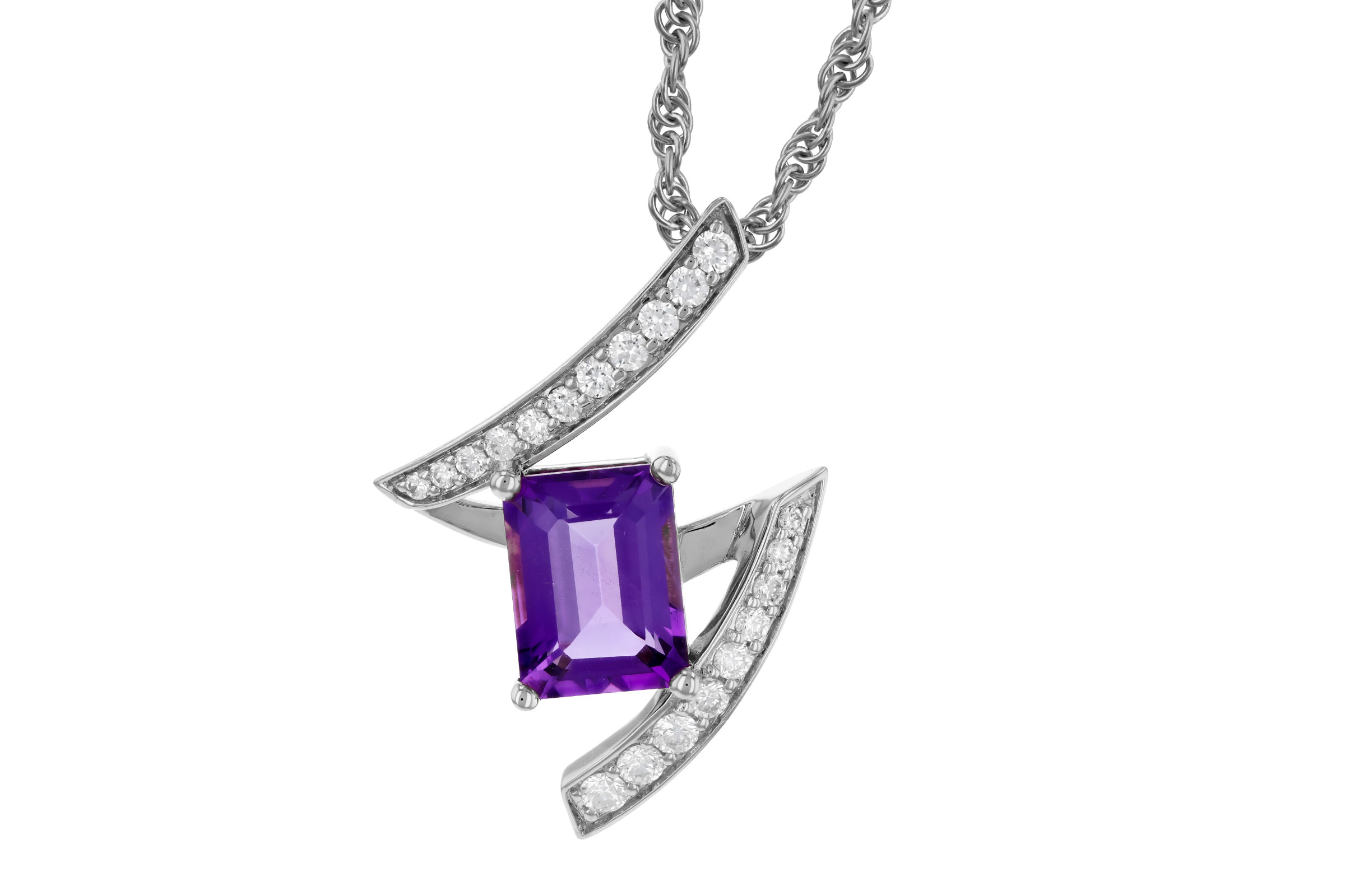 E311-85153: NECKLACE 1.36 AMETHYST 1.56 TGW (8x6MM AMY)