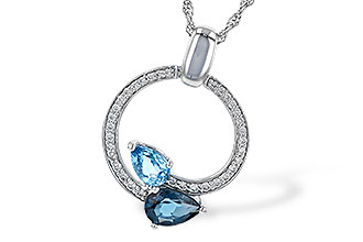 F226-43316: NECK 1.22 BLUE TOPAZ 1.40 TGW