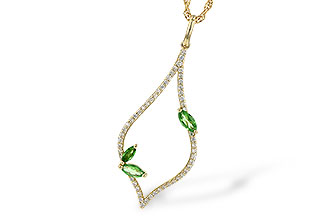 F226-43353: NECK .35 GREEN GARNET .55 TGW