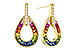F310-94216: EARRINGS 1.18 MULTI-COLOR SAPP 1.25 TGW