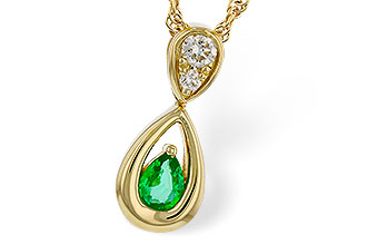 F310-95144: NECKLACE .10 EMERALD .16 TGW (4x3 EMER)