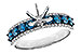 F310-96062: LDS SEMI DIA RG .72 BLUE DIAS .92 TW