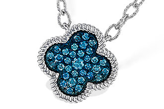 F310-96071: NECKLACE .33 TW BLUE DIAMONDS