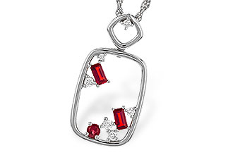 F310-96953: NECKLACE .33 TW RUBY .44 TGW