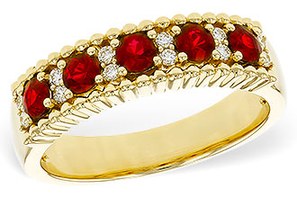 F310-99707: LDS WED RG .60 TW RUBY .72 TGW