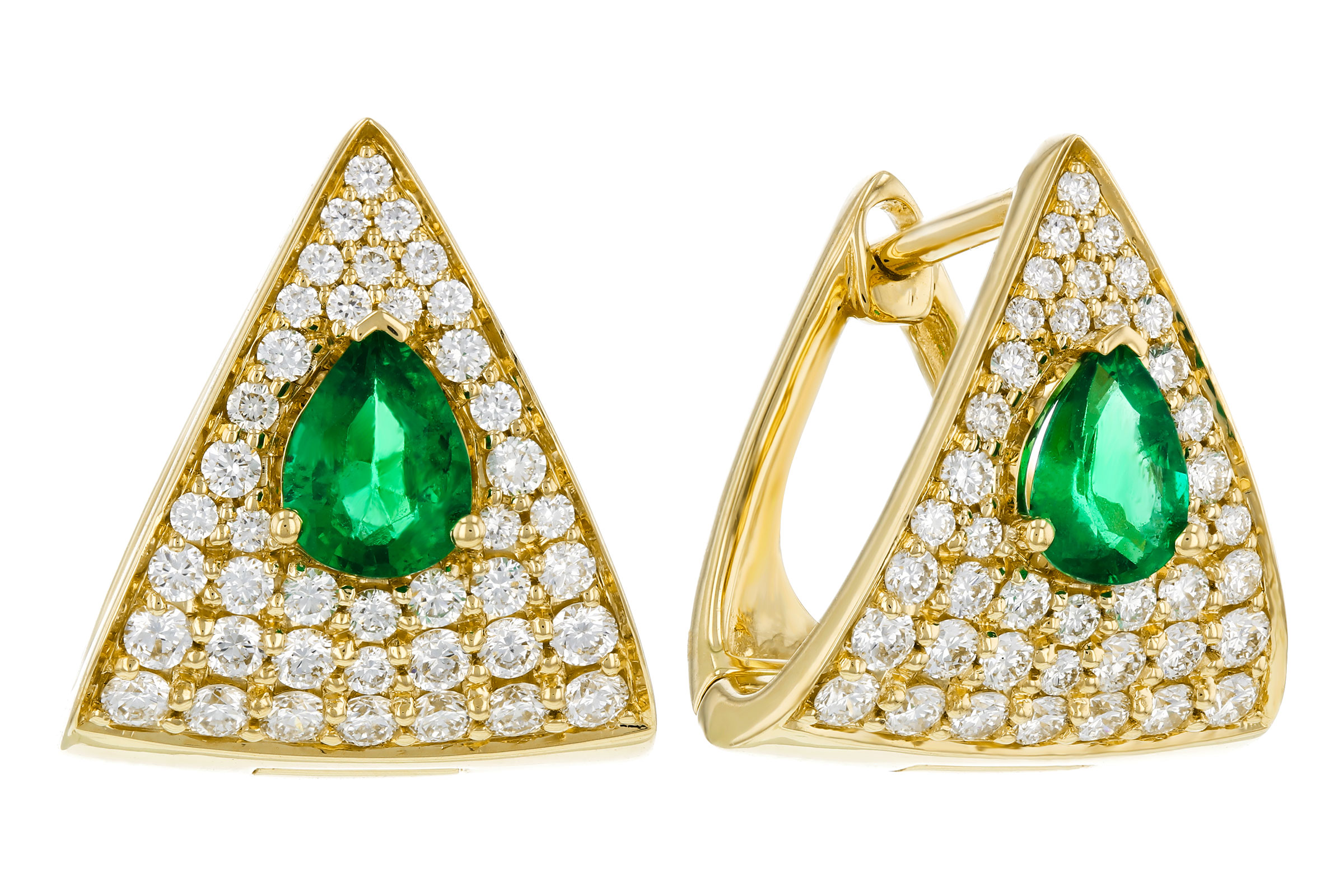 F311-84271: EARRINGS .45 TW EMERALD 1.00 TGW (5x4MM EM)