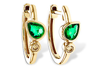 G310-96089: EARRINGS .38 TW EMERALD .44 TGW