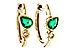 G310-96089: EARRINGS .38 TW EMERALD .44 TGW