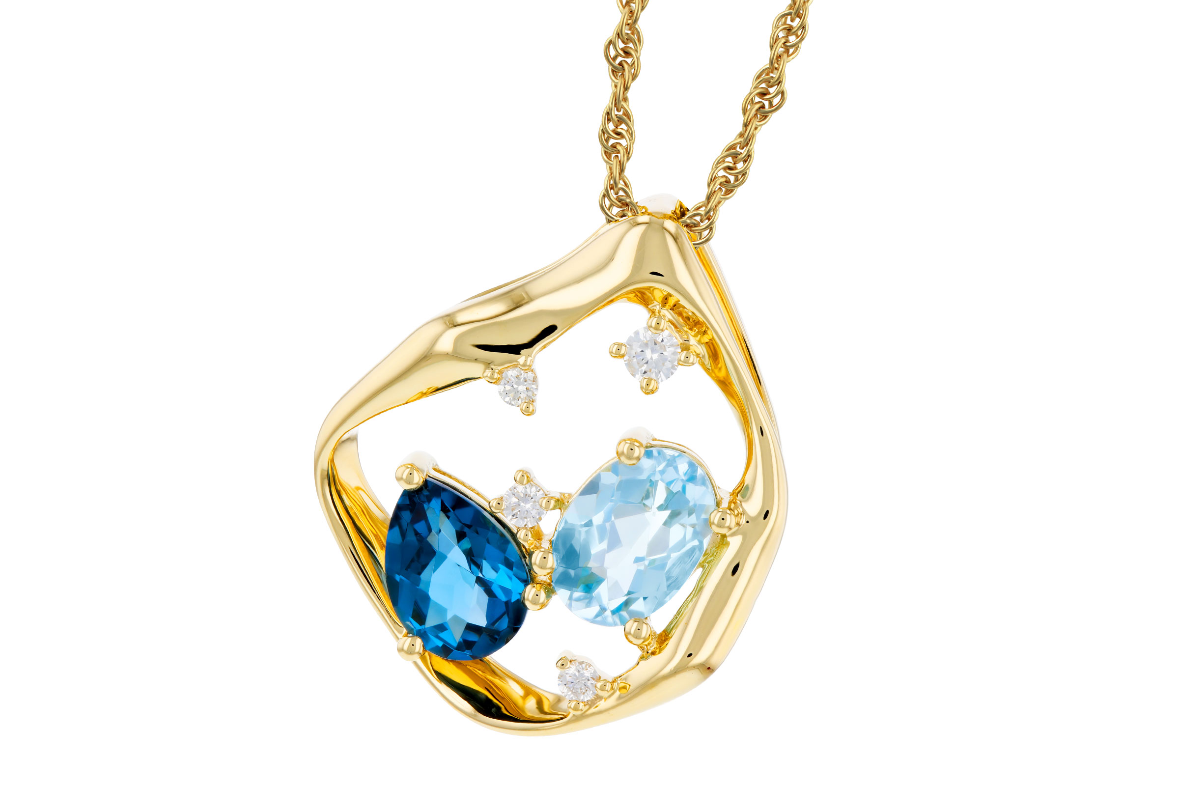 G311-85107: NECKLACE 1.60 TW BLUE TOPAZ 1.67 TGW (7x5MM BT)