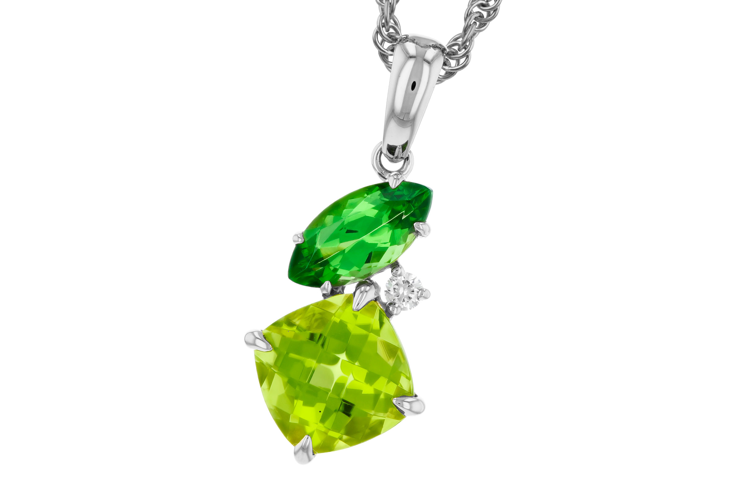 G311-85116: NECKLACE 1.97 TW SEMI-PREC (PER,TSAV) 2.00 TGW