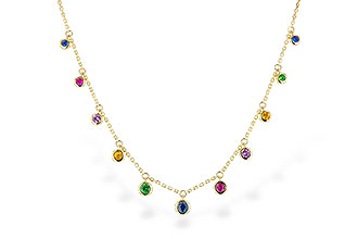 H310-06943: NECK .90 TW MULTI-COLOR SAPPH & GREEN GARNET (18")