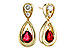 H310-94225: EARRINGS .40 RUBY .52 TGW (4x3 RUBY)