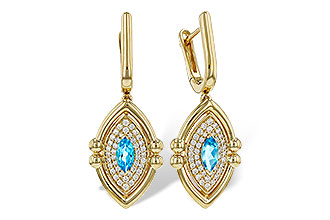 H311-82416: EARRINGS .50 TW BLUE TOPAZ .78 TGW (6x3MM BT)