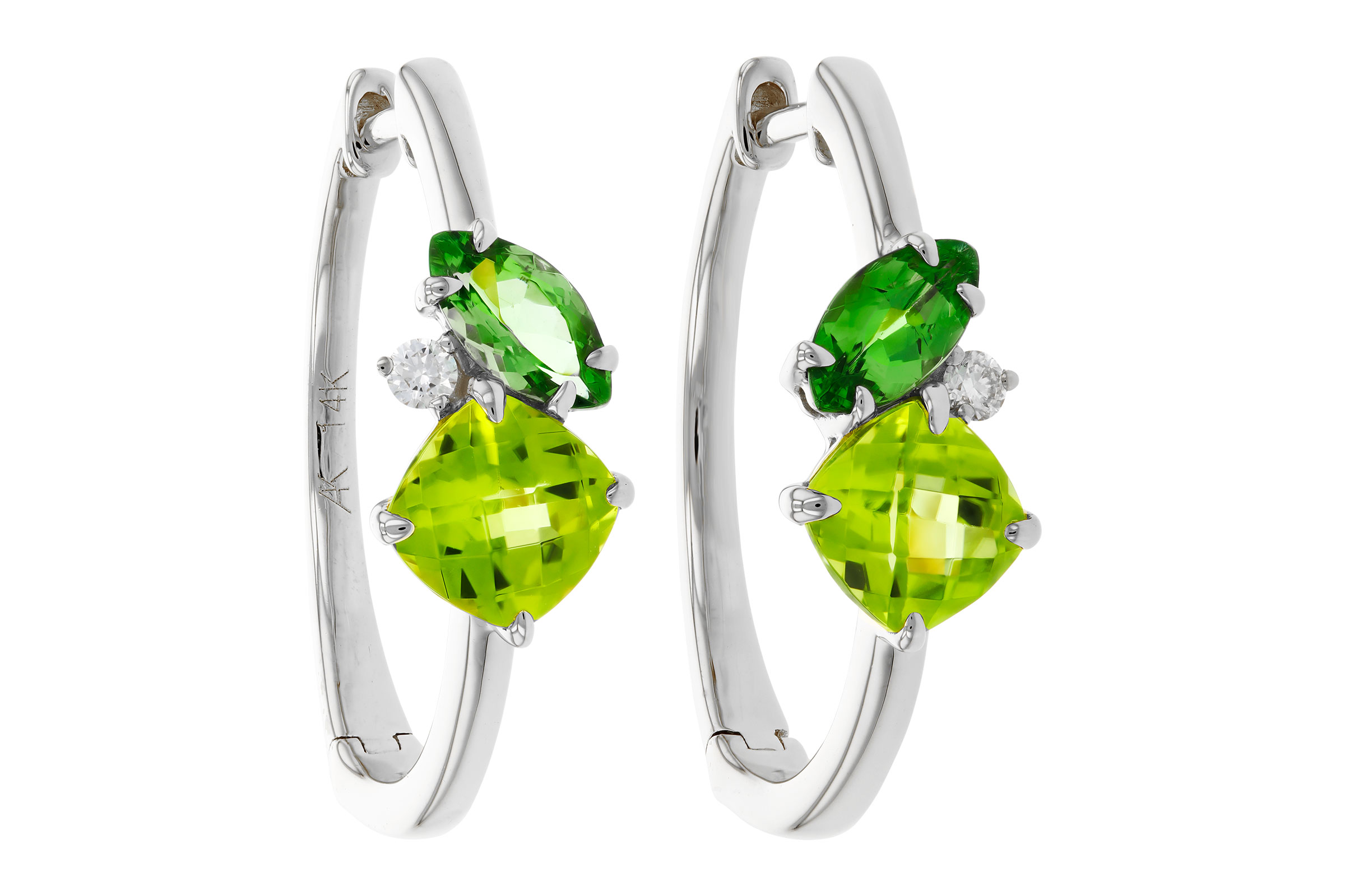 H311-84198: EARRINGS 1.69 TW SEMI-PREC (PER,TSAV) 1.73 TGW
