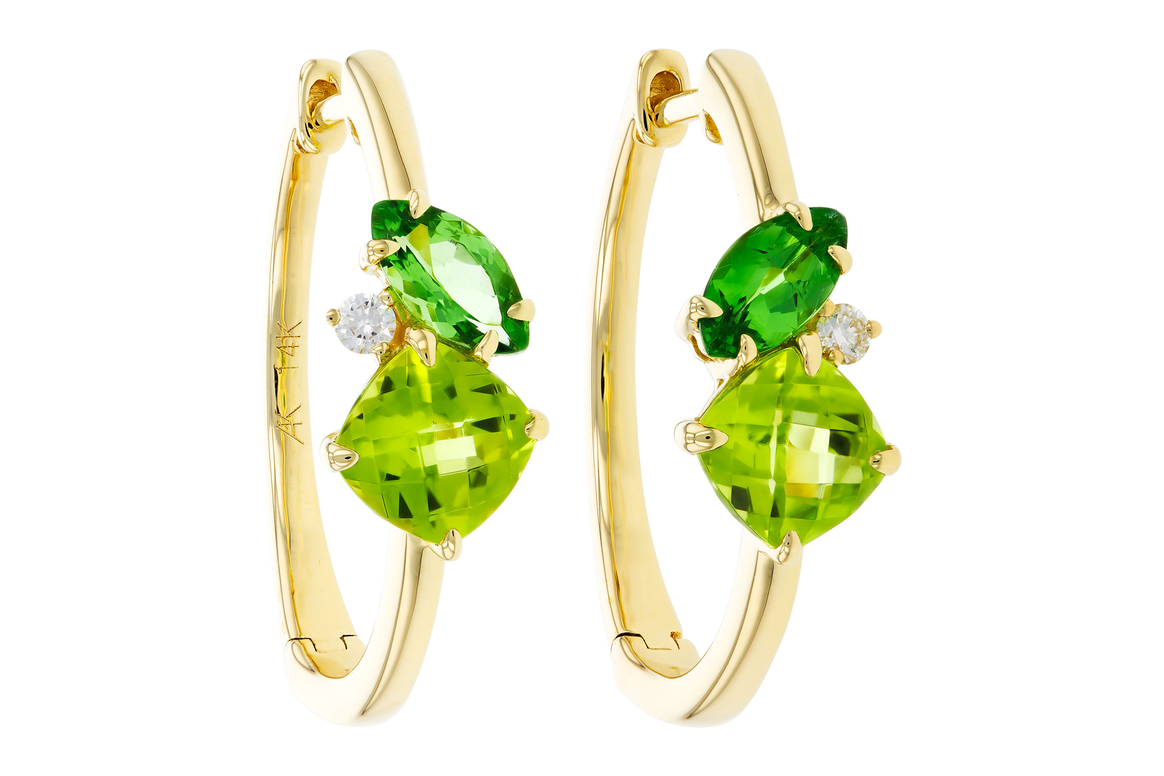 H311-84198: EARRINGS 1.69 TW SEMI-PREC (PER,TSAV) 1.73 TGW