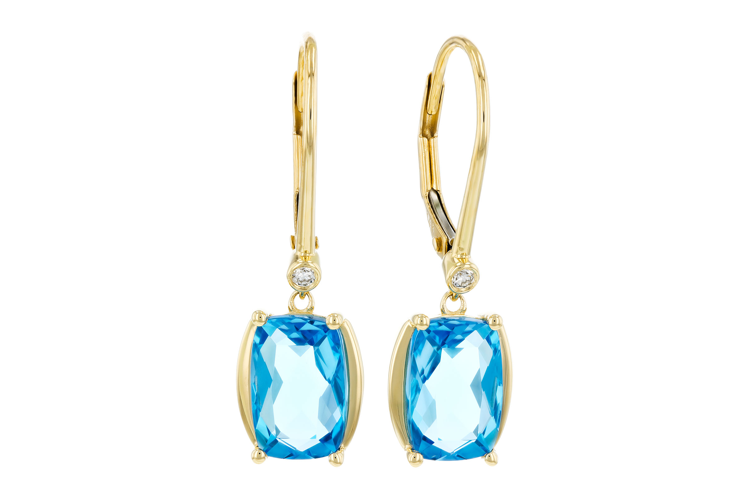 H311-84207: EARRINGS 3.82 TW BLUE TOPAZ 3.85 TGW (9x6MM BT)