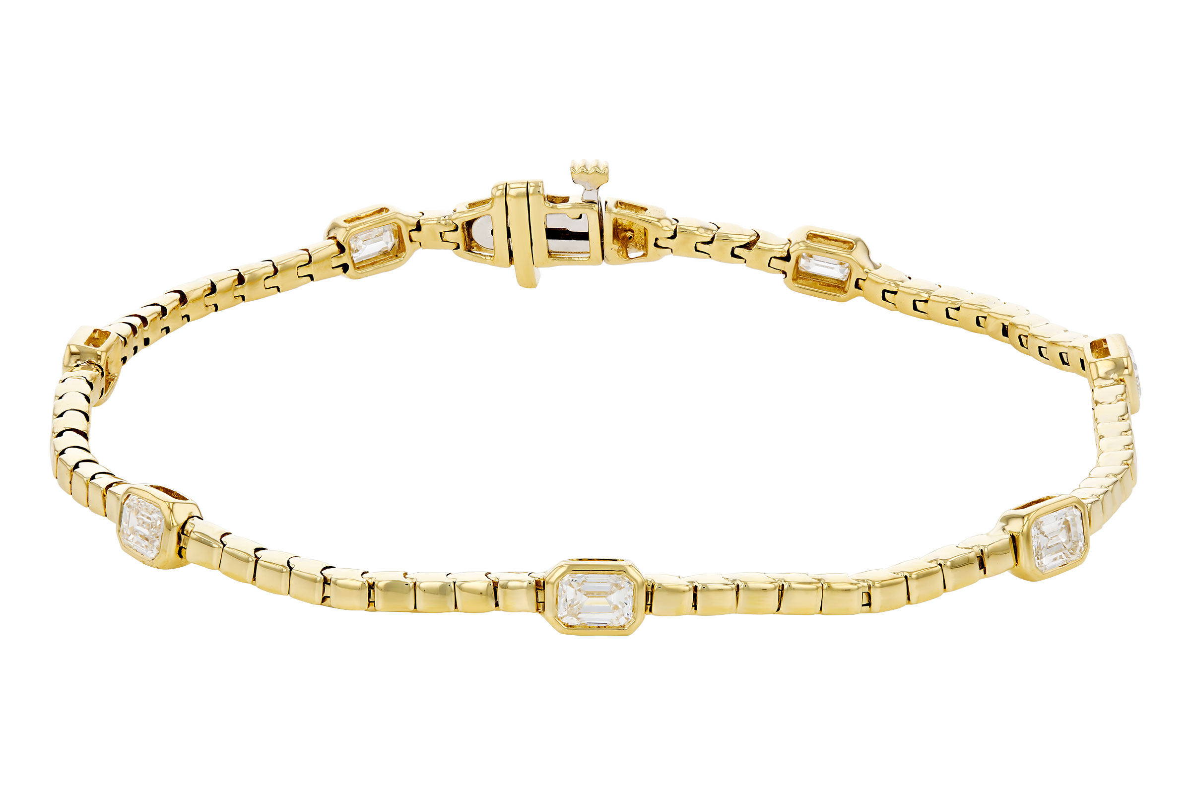 H311-84243: BRACELET 1.32 TW EMERALD CUT DIA (7")
