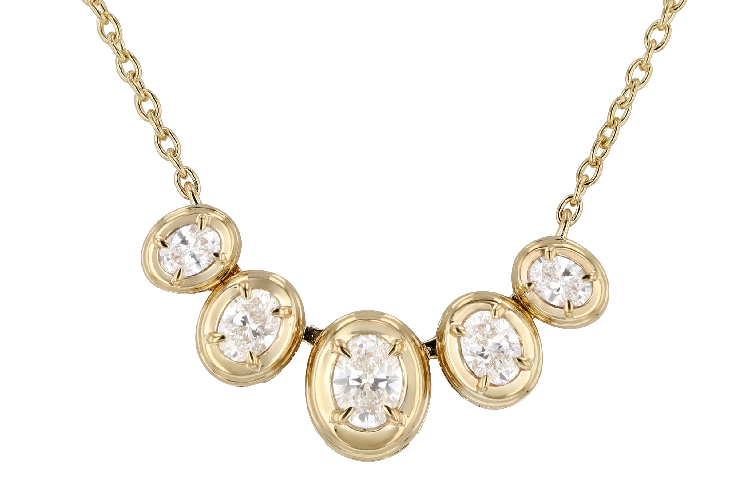 H311-84271: NECKLACE .85 TW OVAL CUT DIA (18")