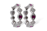 K037-27825: EARRINGS .20 RUBY .25 TGW