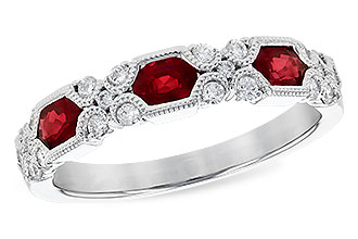 K309-13289: LDS WED RG .74 RUBY 1.00 TGW (4x3MM RUBY)