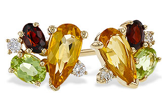 K310-94216: EARRINGS .66 SEMI PREC (CIT,PER,GAR) .70 TGW