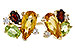 K310-94216: EARRINGS .66 SEMI PREC (CIT,PER,GAR) .70 TGW